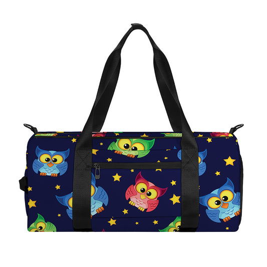Owl And Star Pattern Print Gym Bag