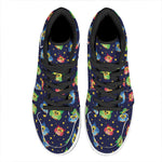 Owl And Star Pattern Print High Top Leather Sneakers