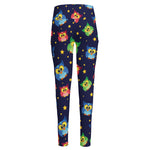 Owl And Star Pattern Print High-Waisted Pocket Leggings