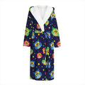 Owl And Star Pattern Print Hooded Bathrobe