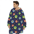 Owl And Star Pattern Print Hoodie Blanket