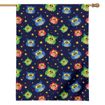 Owl And Star Pattern Print House Flag