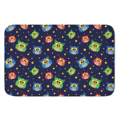 Owl And Star Pattern Print Indoor Door Mat