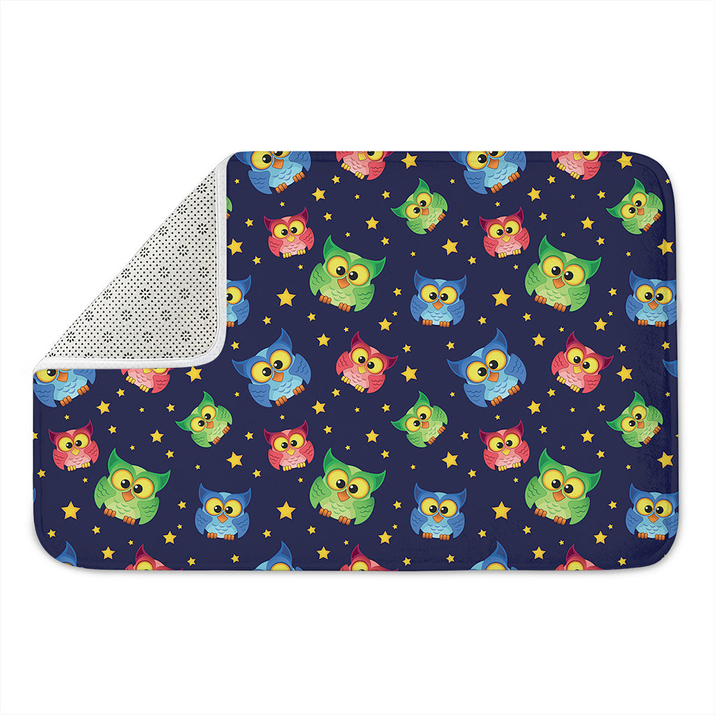 Owl And Star Pattern Print Indoor Door Mat