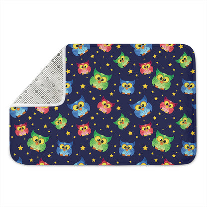 Owl And Star Pattern Print Indoor Door Mat