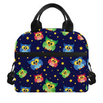 Owl And Star Pattern Print Insulated Lunch Bag
