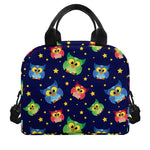 Owl And Star Pattern Print Insulated Lunch Bag