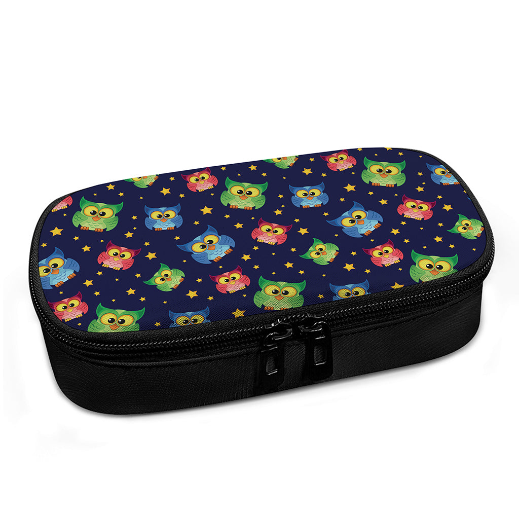 Owl And Star Pattern Print Insulin Cooler Travel Case