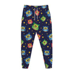 Owl And Star Pattern Print Jogger Pants