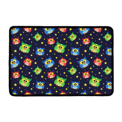 Owl And Star Pattern Print Kitchen Mat