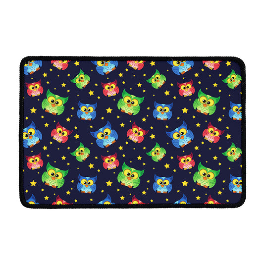 Owl And Star Pattern Print Kitchen Mat