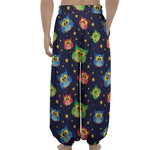 Owl And Star Pattern Print Lantern Pants
