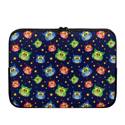 Owl And Star Pattern Print Laptop Sleeve