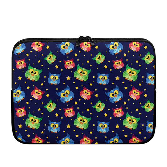 Owl And Star Pattern Print Laptop Sleeve