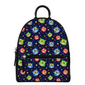 Owl And Star Pattern Print Leather Backpack
