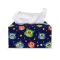 Owl And Star Pattern Print Leather Tissue Box Cover
