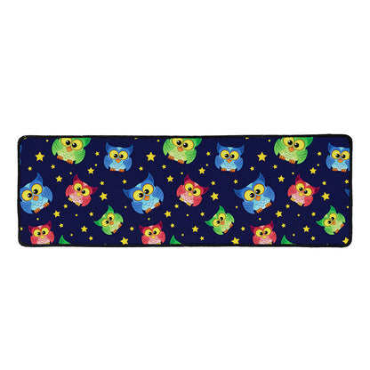 Owl And Star Pattern Print Long Kitchen Mat