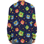 Owl And Star Pattern Print Long Sleeve Baseball Jersey