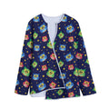 Owl And Star Pattern Print Long Sleeve Short Coat