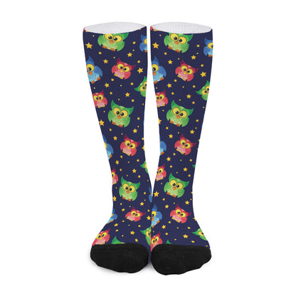 Owl And Star Pattern Print Long Socks