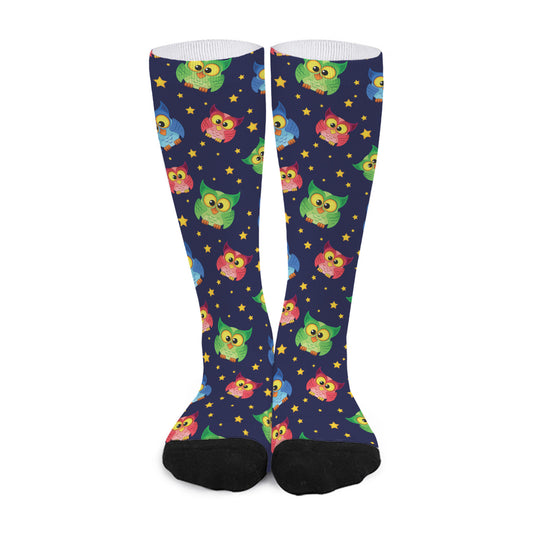 Owl And Star Pattern Print Long Socks