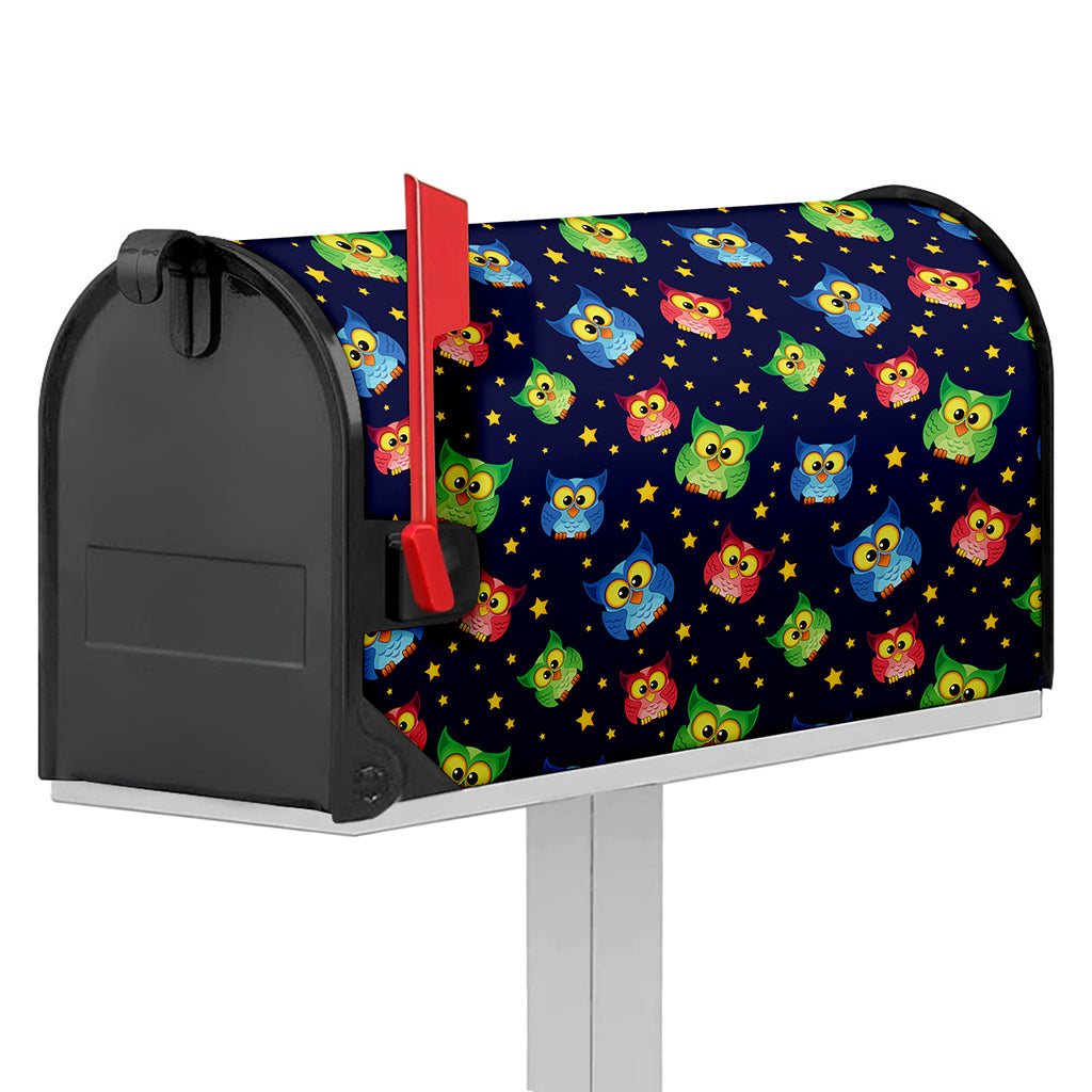 Owl And Star Pattern Print Mailbox Cover