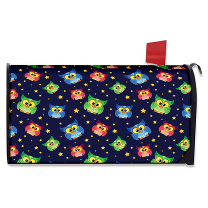 Owl And Star Pattern Print Mailbox Cover