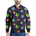 Owl And Star Pattern Print Men's Bomber Jacket