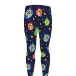 Owl And Star Pattern Print Men's leggings