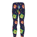 Owl And Star Pattern Print Men's leggings