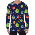 Owl And Star Pattern Print Men's Long Sleeve T-Shirt