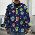 Owl And Star Pattern Print Men's Shirt Jacket