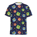 Owl And Star Pattern Print Men's Athletic T-Shirt