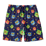Owl And Star Pattern Print Men's Swim Trunks