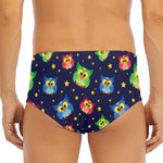 Owl And Star Pattern Print Men's Triangle Swim Briefs
