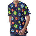 Owl And Star Pattern Print Men's Velvet T-Shirt