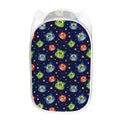 Owl And Star Pattern Print Mesh Laundry Hamper