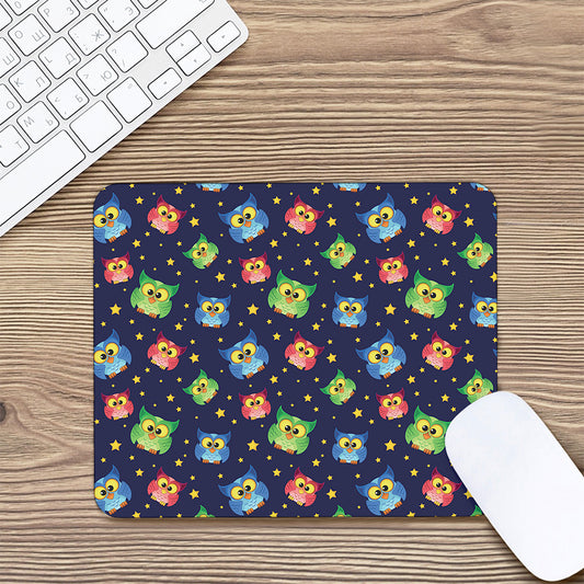 Owl And Star Pattern Print Mouse Pad