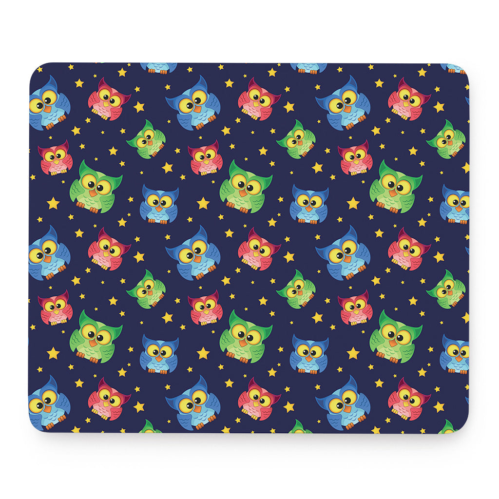 Owl And Star Pattern Print Mouse Pad