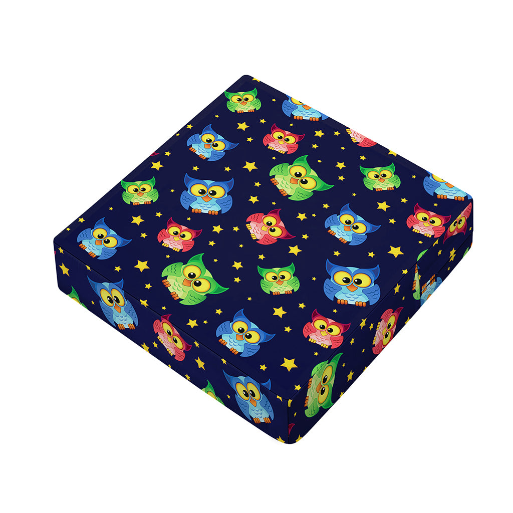 Owl And Star Pattern Print Outdoor Seat Cushion Cover