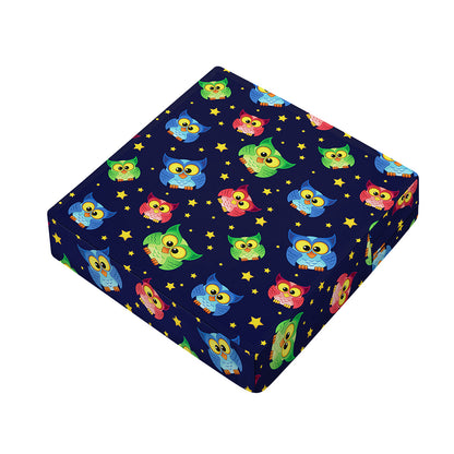 Owl And Star Pattern Print Outdoor Seat Cushion Cover