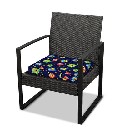 Owl And Star Pattern Print Outdoor Seat Cushion Cover