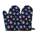 Owl And Star Pattern Print Oven Mitts