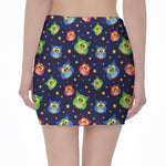 Owl And Star Pattern Print Pencil Mini Skirt