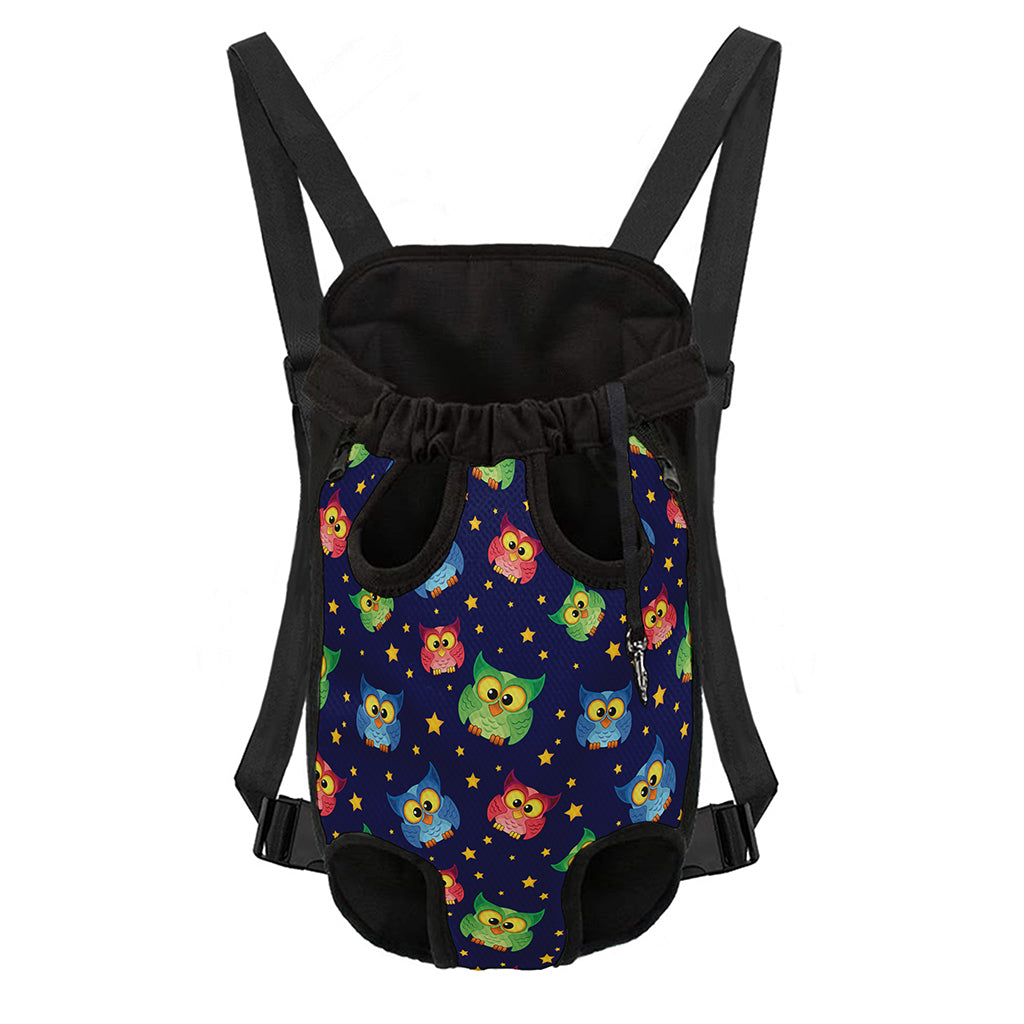 Owl And Star Pattern Print Pet Carrier Backpack