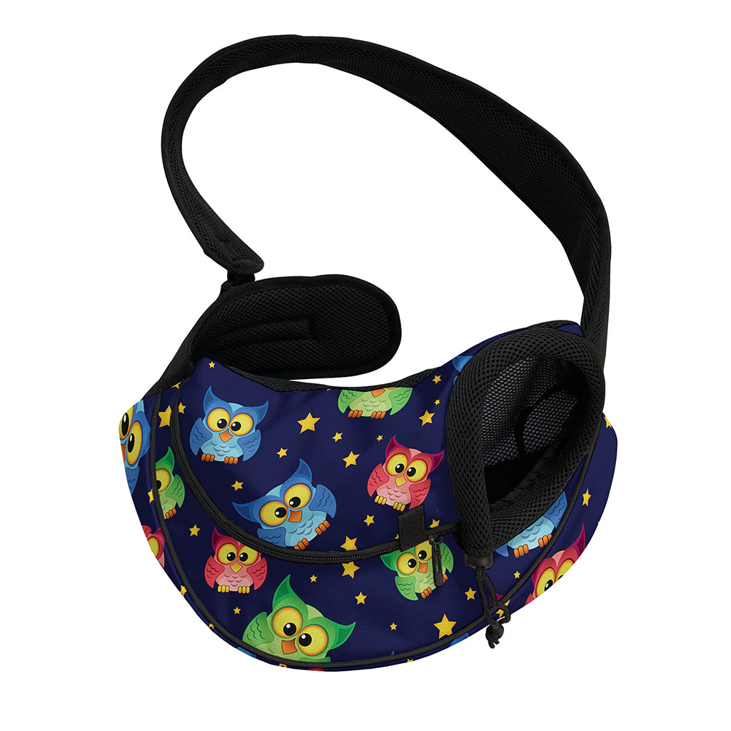 Owl And Star Pattern Print Pet Sling Carrier