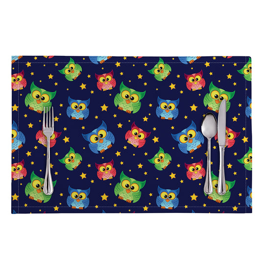 Owl And Star Pattern Print Placemat