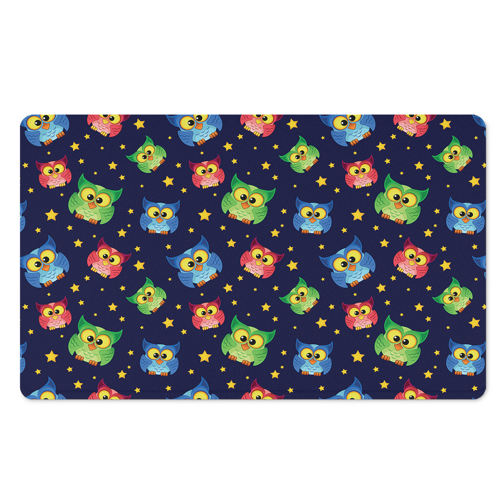 Owl And Star Pattern Print Polyester Doormat
