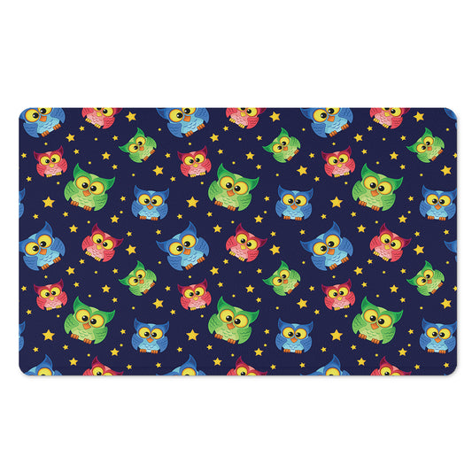 Owl And Star Pattern Print Polyester Doormat