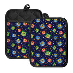 Owl And Star Pattern Print Pot Holders With Pocket